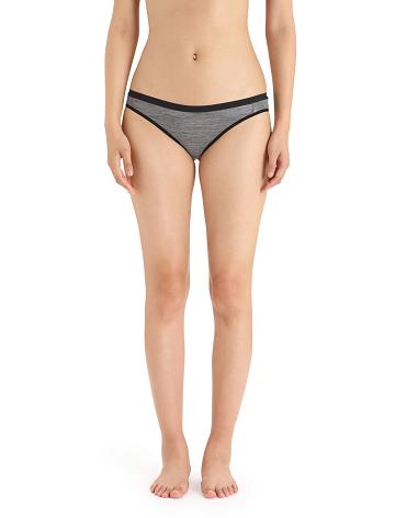 Gritstone Heather Women's Icebreaker Merino Siren Bikini Briefs Underwear | USA 1722PJJQ